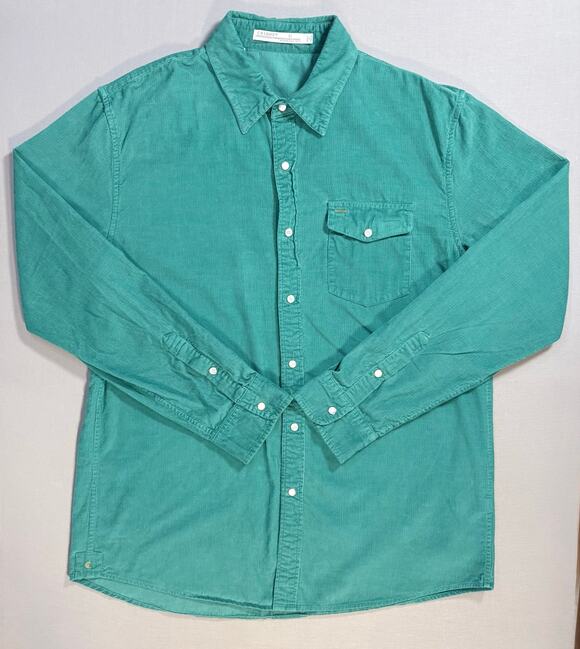Criquet Other - Criquet Teal Western Casual Corduroy Pearl Snap Buttons Mens XL 100% Cotton